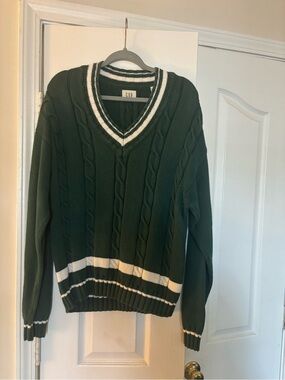 GAP Cable Knit 100% Cotton Sweater - Forest Green